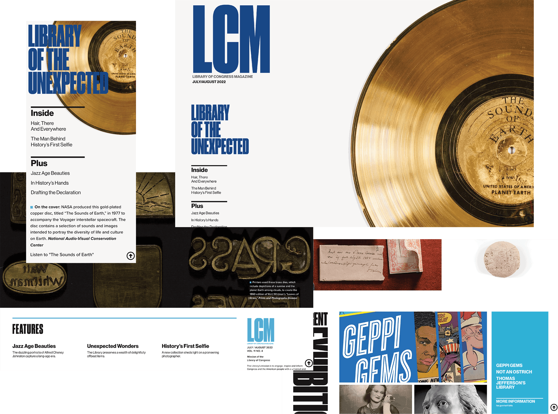 Accessible digital magazine prototype for the library of congress featuring editorial layouts, structured metadata, and screen reader–friendly navigation.